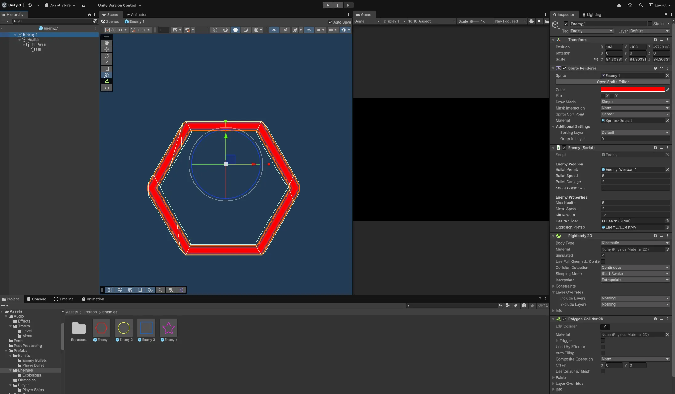 Enemy customization in Unity Inspector